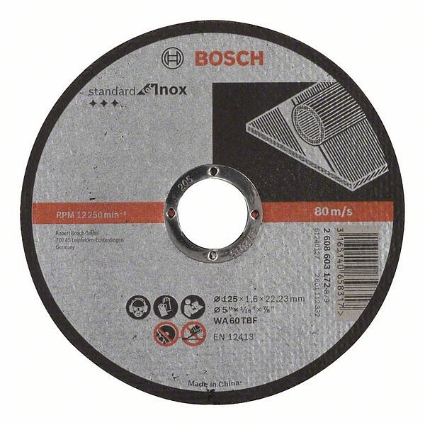 Круг відрізний Bosch Standard for Inox Ø125×1,6×22,23мм