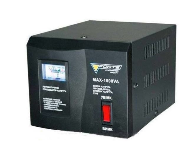 Стабілізатор Forte MAX-1000VA (релейного типу), 1000 ВА, точність 8%, 3,5 кг