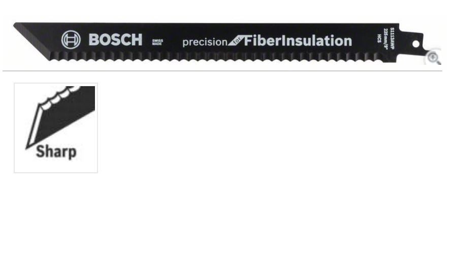 Полотно ножівкове Bosch Precision for FiberInsulation S1113AWP, HCS, 225мм, 1шт