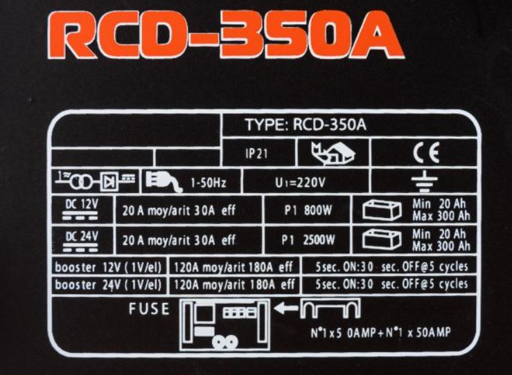 Пускозарядное устройство REBINER RCD-350A (12-24V 1050W)