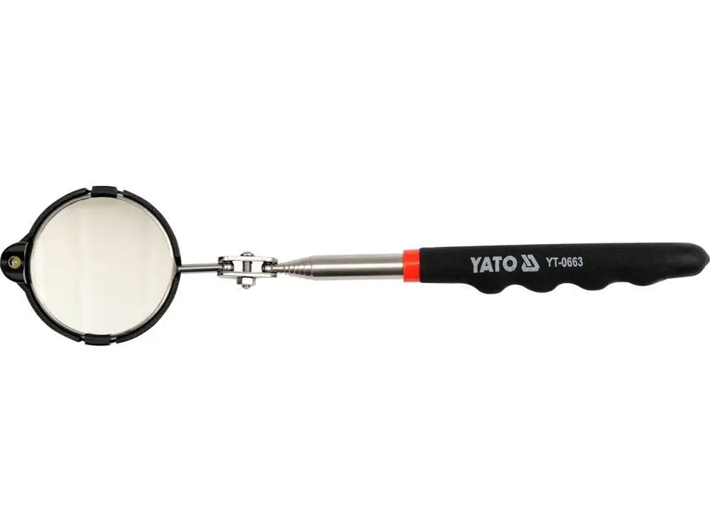 Зеркало смотровое YATO, Ø54×265-920мм, с подсветкой, телескопическая ручка
