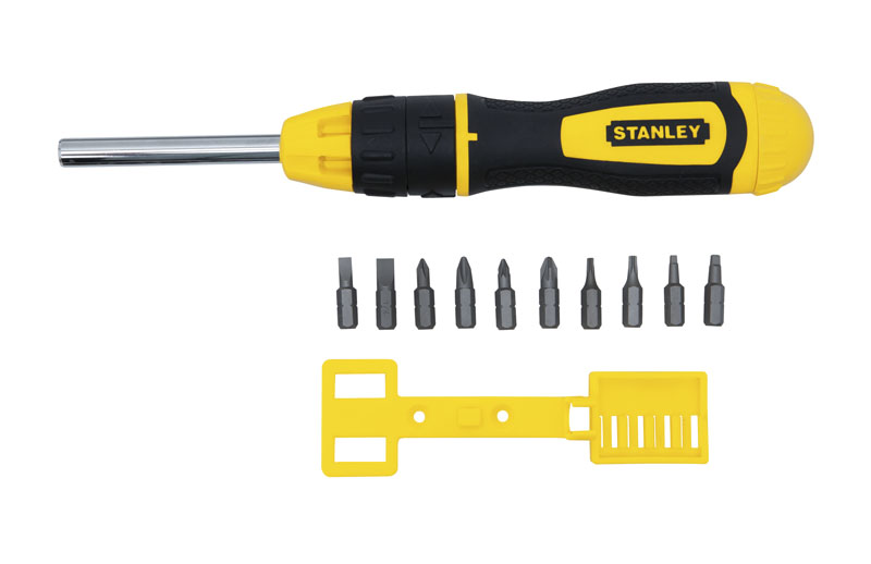 Отвертка Stanley Multibit 0-68-010 с храповым механизмом в комплекте с 10-тью вставками 