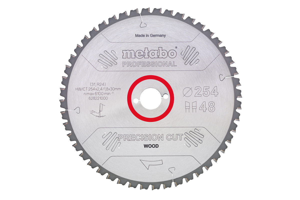 Пильный диск Metabo Precision cut HW/CT 254х2.4/1.8x30, Z48 WZ 5°