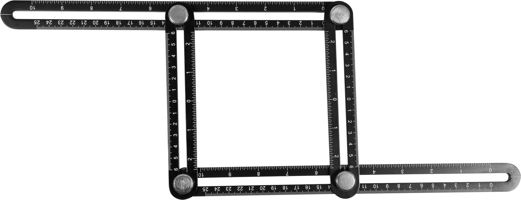 Лінійка-шаблон Yato для перенесення вимірів, 250×120мм, алюмінієва