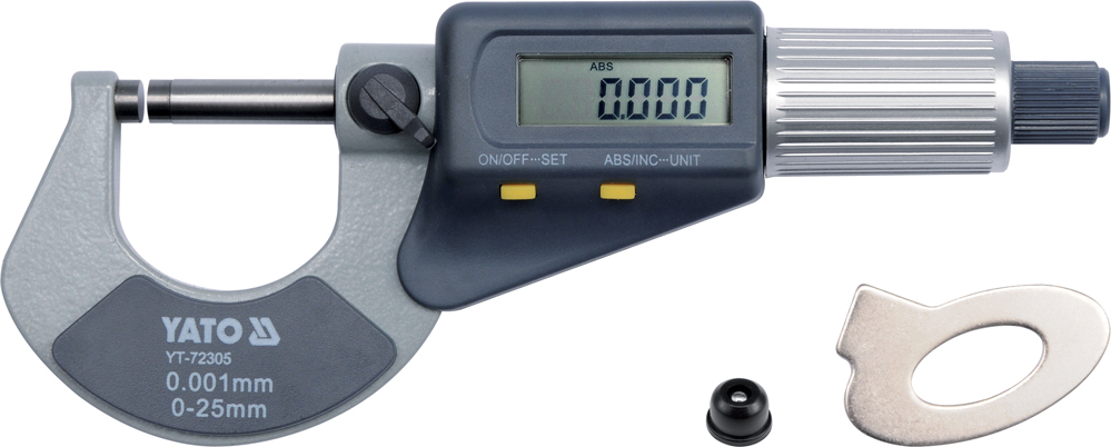 Мікрометр Yato з цифровим дисплеєм, точність 0,001мм в діапазоні 0 - 25мм