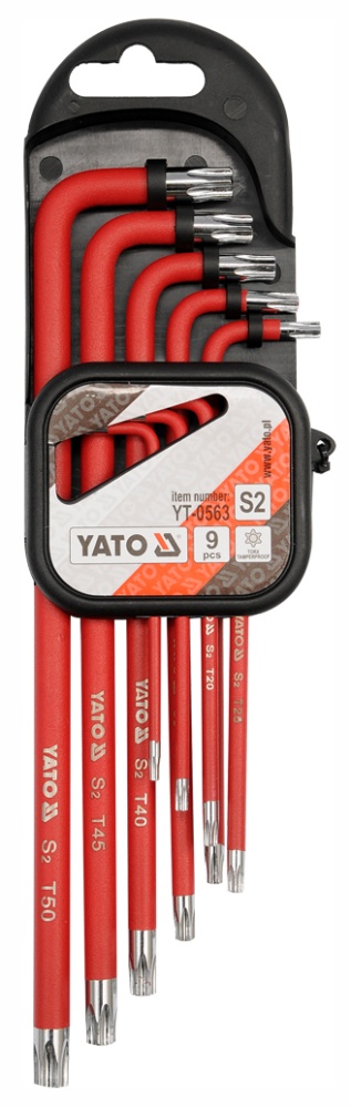набор ключей Yato Torx Tamperproof по покрытию T10-T50, 9шт