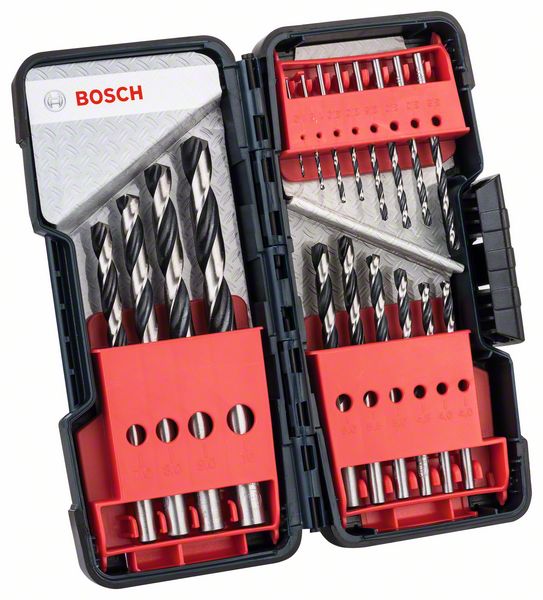 Набір свердл Bosch по металу HSS PointTeQ, Ø1,5-10м, 18шт, ToughBox
