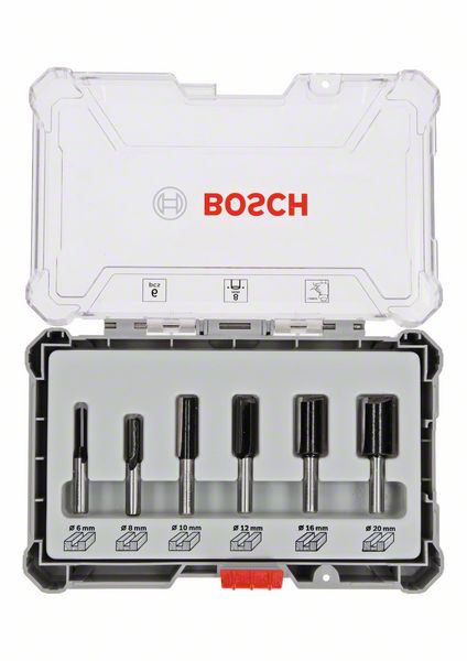 Набір фрез Bosch пазових, хвостовик Ø8мм, 6шт