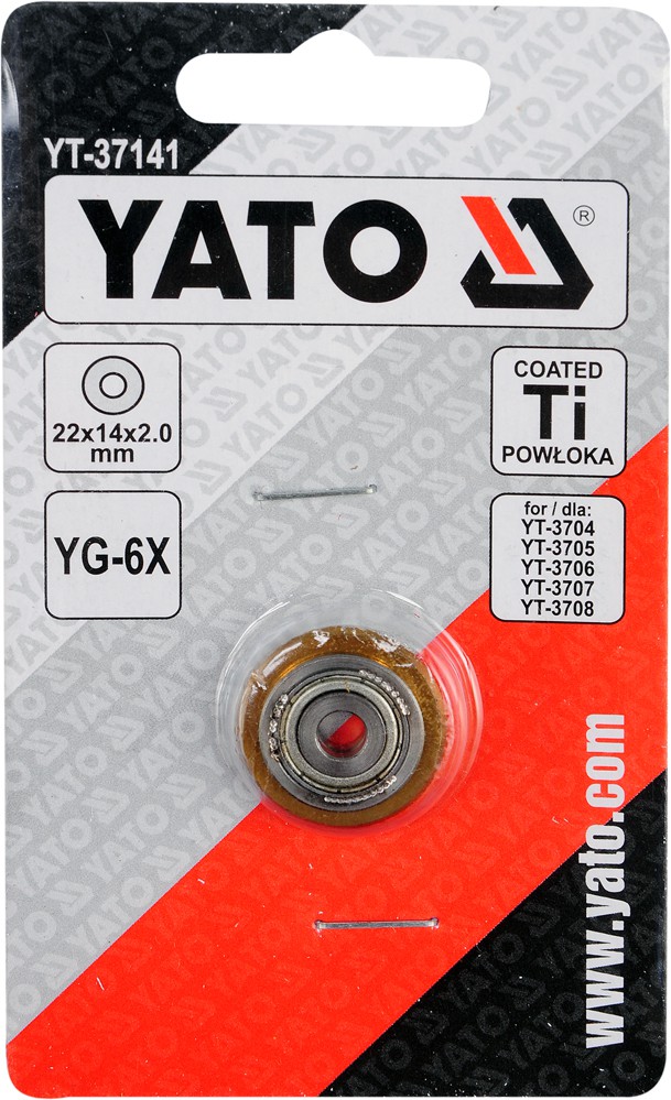 ролик д/плиткореза YATO YG-6X, 22×14×2мм