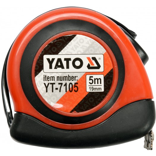 Рулетка Yato, 5м × 19мм, магнітний наконечник, нейлонове покриття