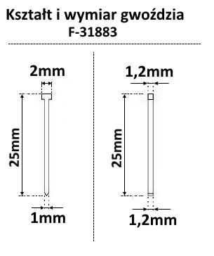 Цвяхи для пневмопістолета Makita 25мм, 1,25 × 1 мм, 5000шт