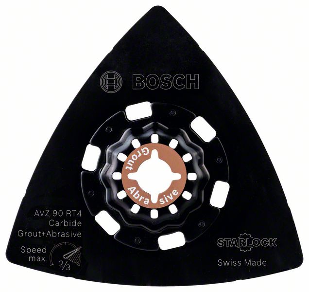 Шлифпластина Bosch Starlock Grout + Abrasive Carbide-RIFF AVZ 90 RT4, 90мм