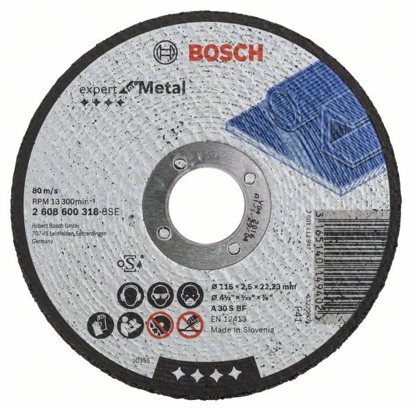 Круг відрізний Bosch Expert for Metal Ø115×2,5×22,23мм