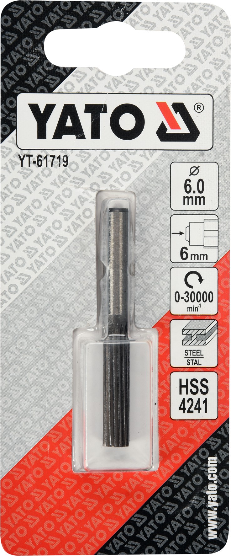 Фреза по металу Yato HSS 4241, Ø6 × 25 × 55мм, Ø6мм, циліндрична
