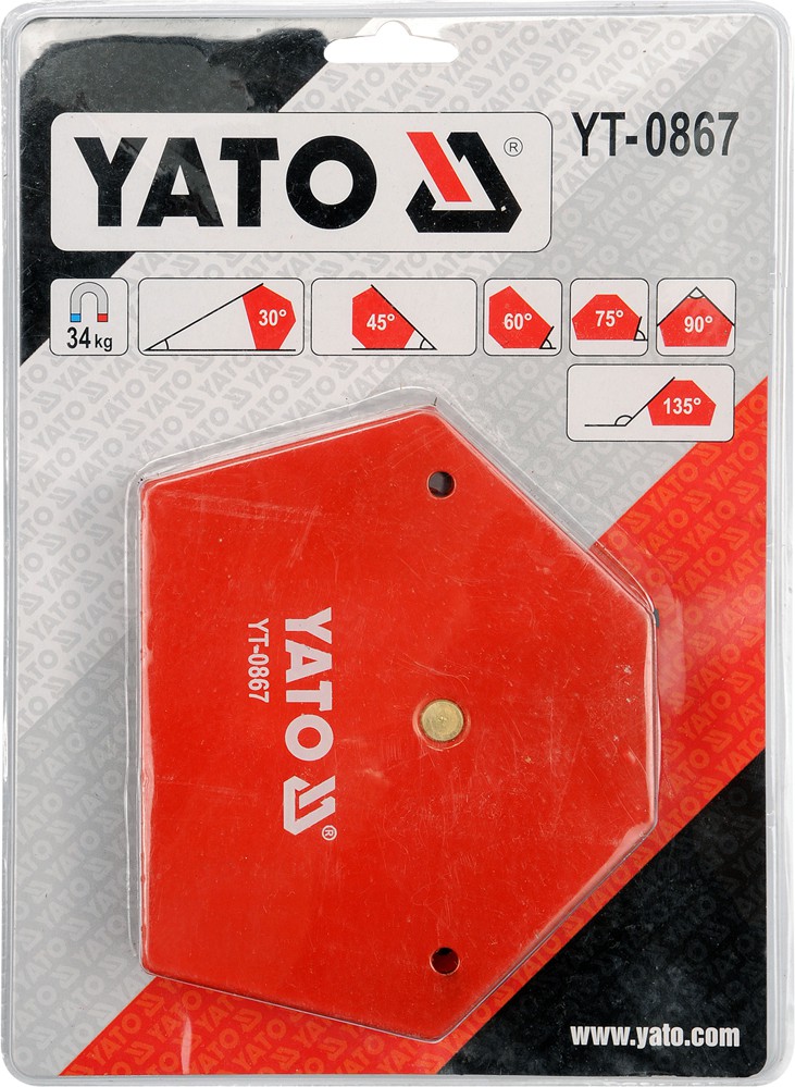 Магнитный угольник для сварки Yato, 111 × 136 × 24мм, 34кг 