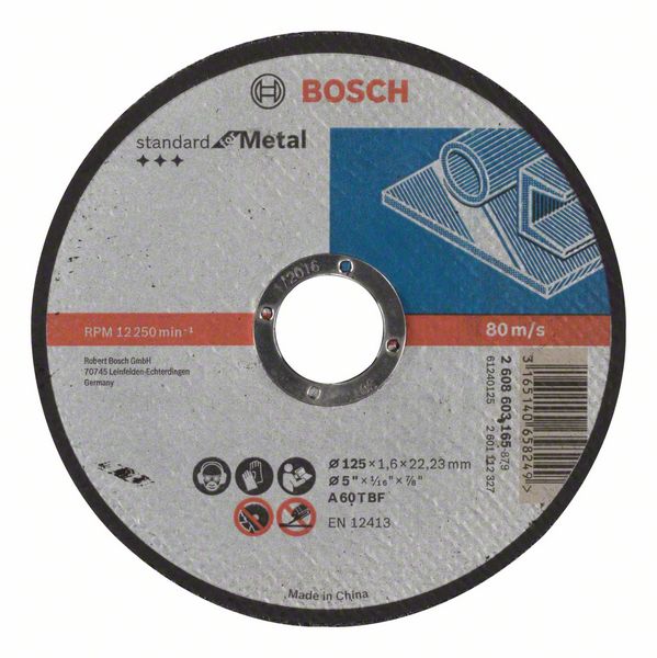 Круг отрезной Bosch Standard for Metal Ø125 × 1,6 × 22,23мм