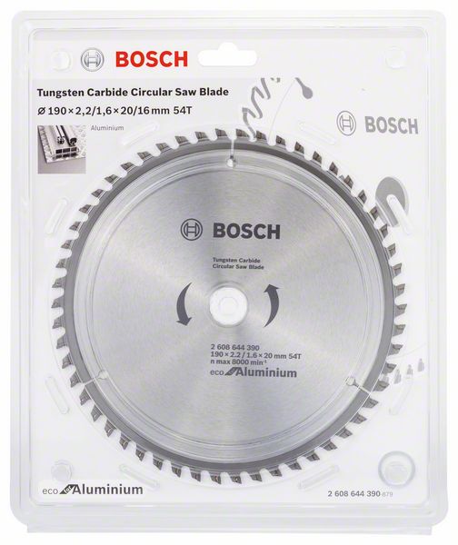 Диск пильний Bosch Eco for Aluminium Ø190 × 20мм 54T