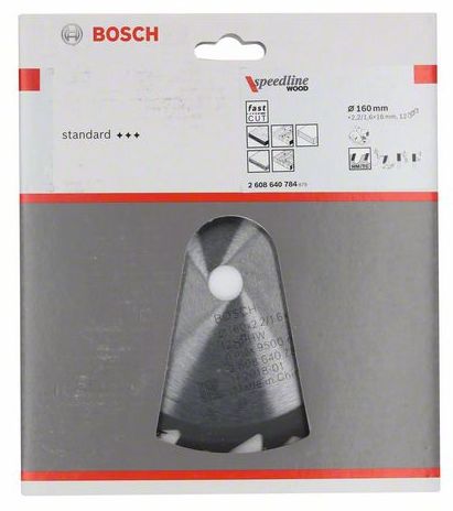 Диск пильний Bosch PRO Speedline Wood Ø160 × 2,4 × 16 мм, 12z, ATB/FT
