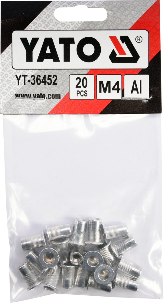 Нітогайка алюмінієва Yato M4 × 11мм, 20 шт