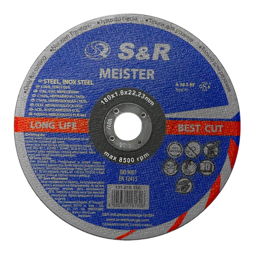 Круг відрізний S&R Meister Ø180 × 1,6 × 22,23мм