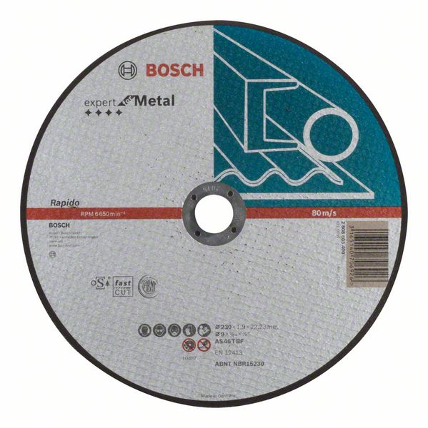 Круг відрізний Bosch Expert for Metal Ø230×1,9×22,23мм Rapido