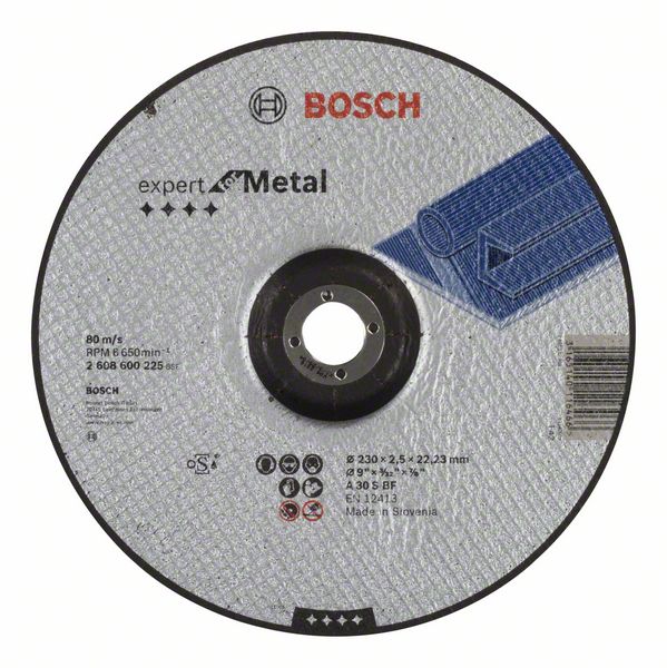 Круг відрізний Bosch Expert for Metal Ø230×2,5×22,23мм конічна форма