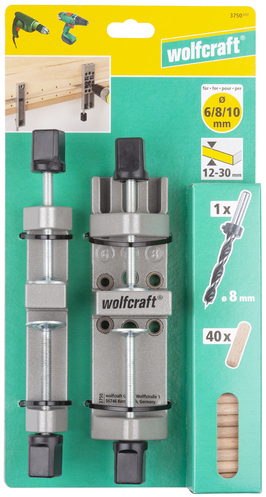Универсальный набор Wolfcraft для соединений на шкантах Ø 6, 8,10 мм