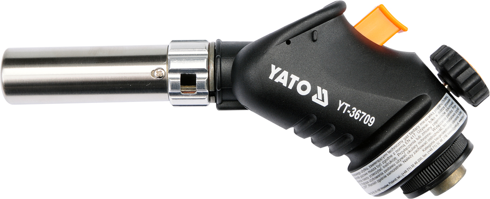 Горелка газовая Yato с резьбовым соединением EN417, max t' 1600°С. пьезоподжиг, 360°
