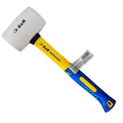 Киянка резиновая S&R, Ø65мм, 680г, фибергласовая ручка