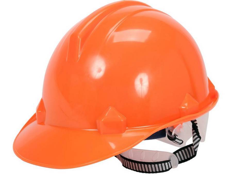 Шлем защитный VOREL оранжевый из материала HDPE