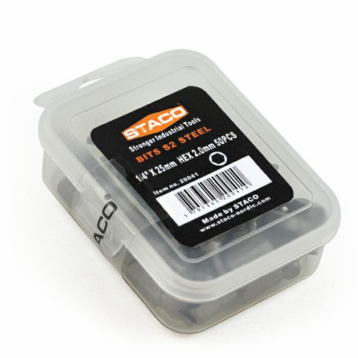 Біти STACO Hex 2 × 25 мм, 1/4", S2, 50 шт