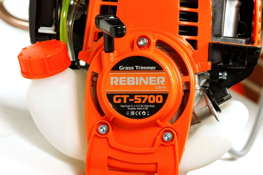 Мотокоса REBINER GT5700, 5,7кВт, 4-х тактная, 3 ножа (нож с подрезом, редуктор на кнопку)