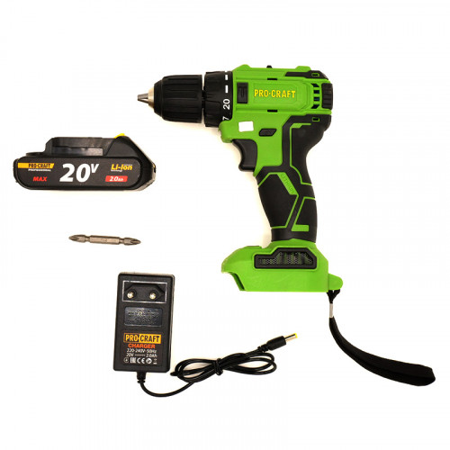 Шурупокрут PROCRAFT PA-18LiN, 20В, BL 1*1,5  кейс