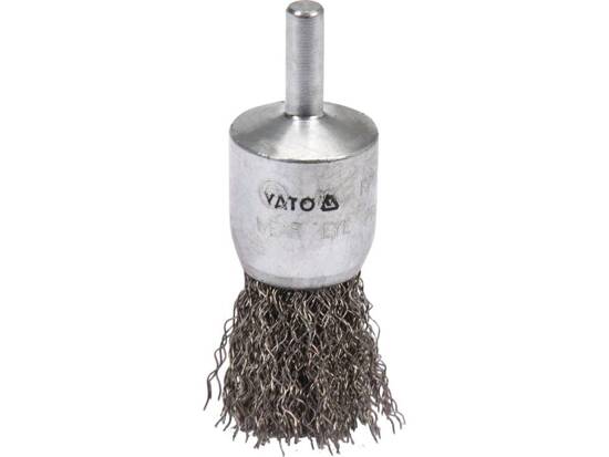 Щітка по металу YATO торцева, шпиндель 6 мм, Ø75 мм, гофрований дріт, нержавіючий