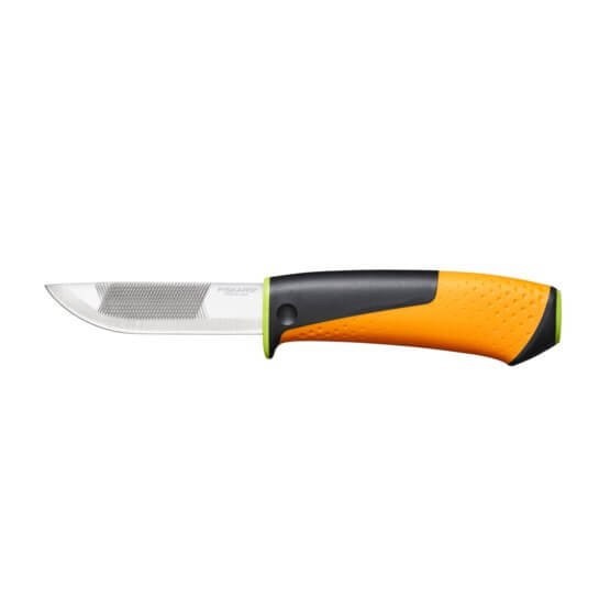 Нож Fiskars универсален для тяжелых работ с точилом 219мм.