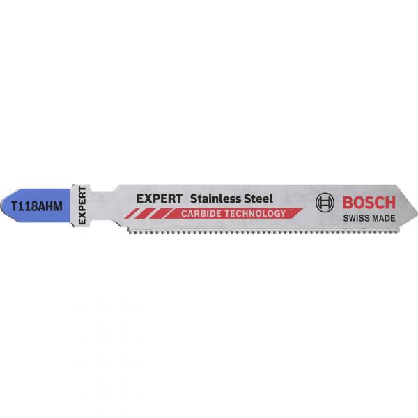 Пилки лобзикові Bosch EXPERT Stainless Steel T118AHM, Carbide, 92мм, 3шт