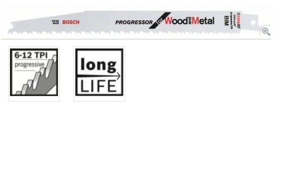 Полотно ножівкове Bosch Progressor for Wood and Metal S3456XF, BIM, 200мм, 1шт