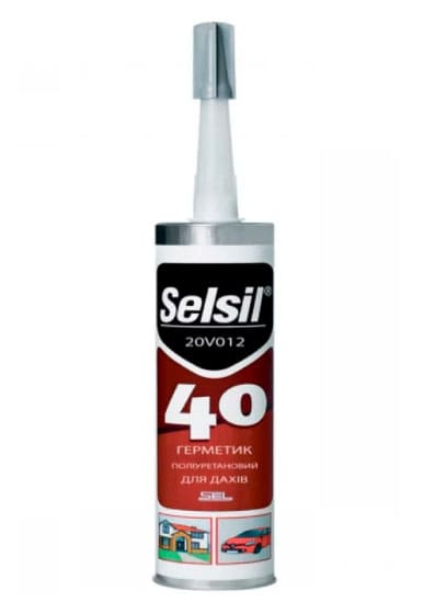 Герметик поліуретановий для дахів SELSIL PU 40 чорний, 280 мл