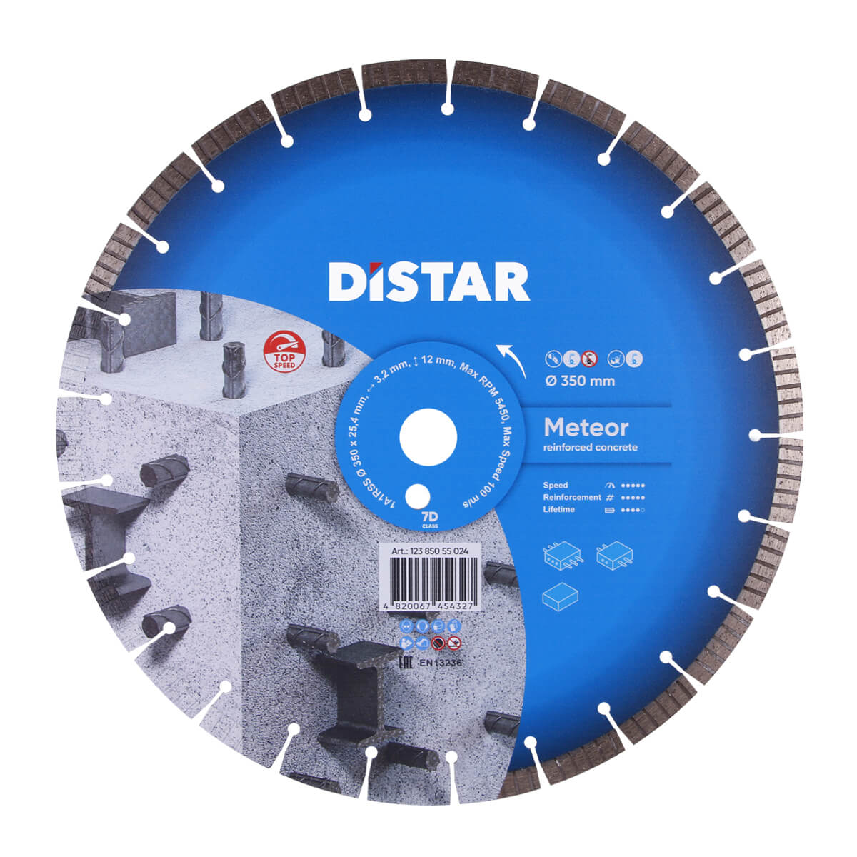Круг алмазний вiдрiзний Distar Meteor 1A1RSS/C3-W Ø350 × 25,4мм