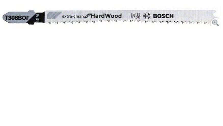 Пилка лобзикова Bosch Extra-clean for HardWood T308BOF, BIM, 117мм, 1шт