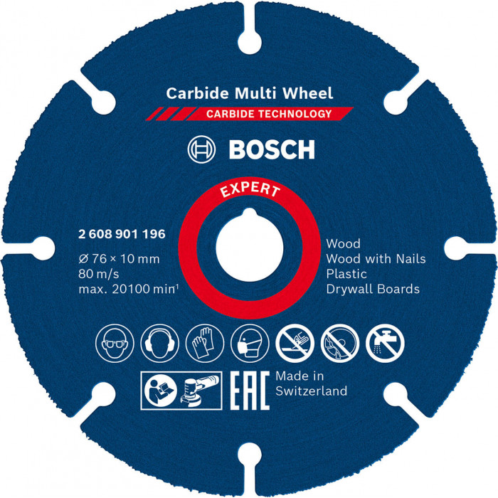 Круг відрізний Bosch EXPERT Carbide Multi Wheel, Ø76 × 1,0 × 10 мм