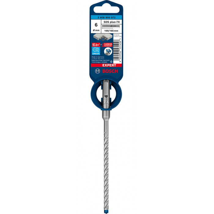 Свердло Bosch EXPERT SDS plus-7X, Ø 6 × 100 × 165 мм
